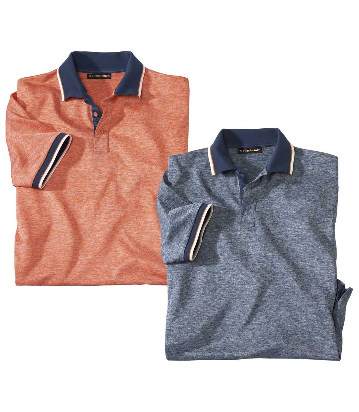 2er-Pack melierte Poloshirts Sport Atlas For Men