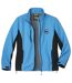 Men's Blue Microfleece-Lined Softshell Jacket - Full Zip - Water-Repellent