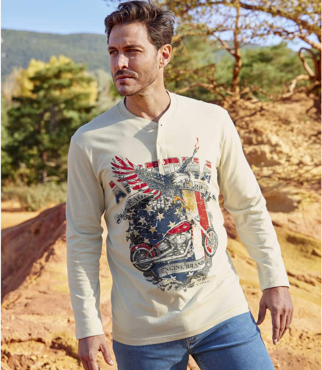 2 darabos, Arizona Biker tunéziai nyakú póló szett Atlas For Men