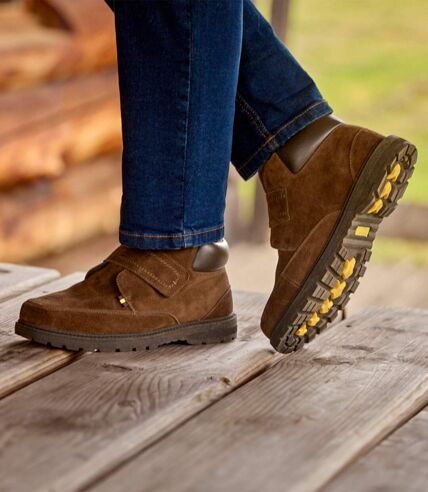 Men's Brown Split Leather Boots