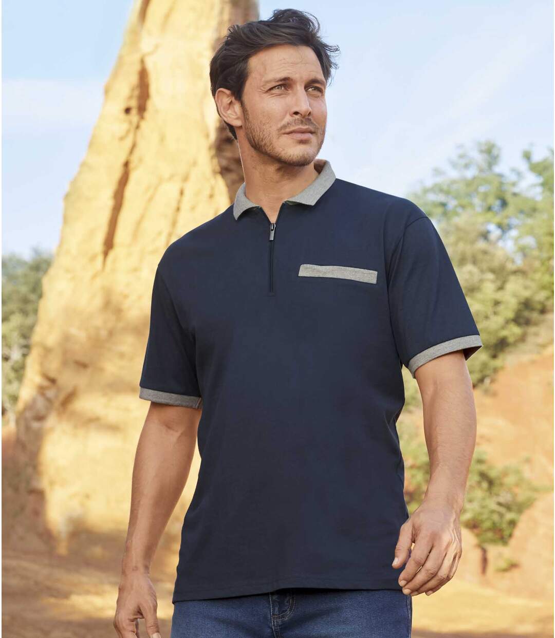 Sada 2 outdoorových polo triček Atlas® se zipovým zapínáním u krku Atlas For Men