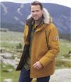 Men's Ochre Water-Repellent Multi-Pocket Parka Coat - Detachable Hood  Atlas For Men