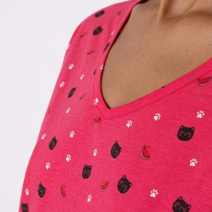 Maxi t-shirt framboise