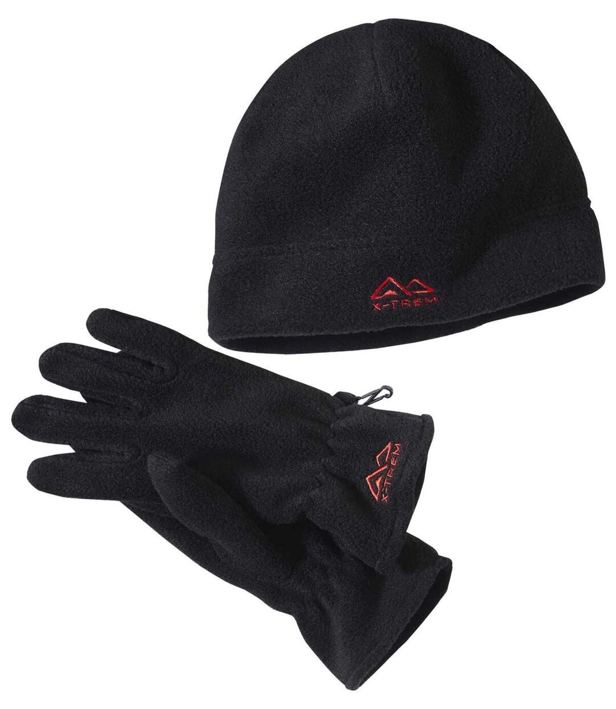 Men’s Black Fleece Hat & Gloves Set Atlas For Men