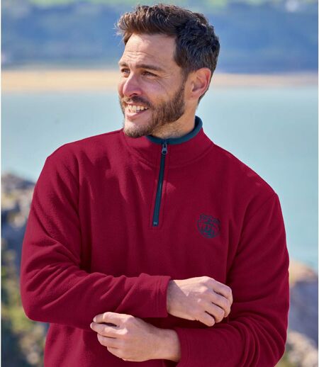 Pack of 2 Men's Microfleece Jumpers - Navy Burgundy