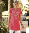 Women's Pink Patterned Maxi T-Shirt  Atlas For Men