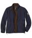 Men’s Blue Winter-Time Fleece Jacket with Sherpa Lining - Full Zip