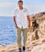 Men's White Pilot-Style Shirt-4