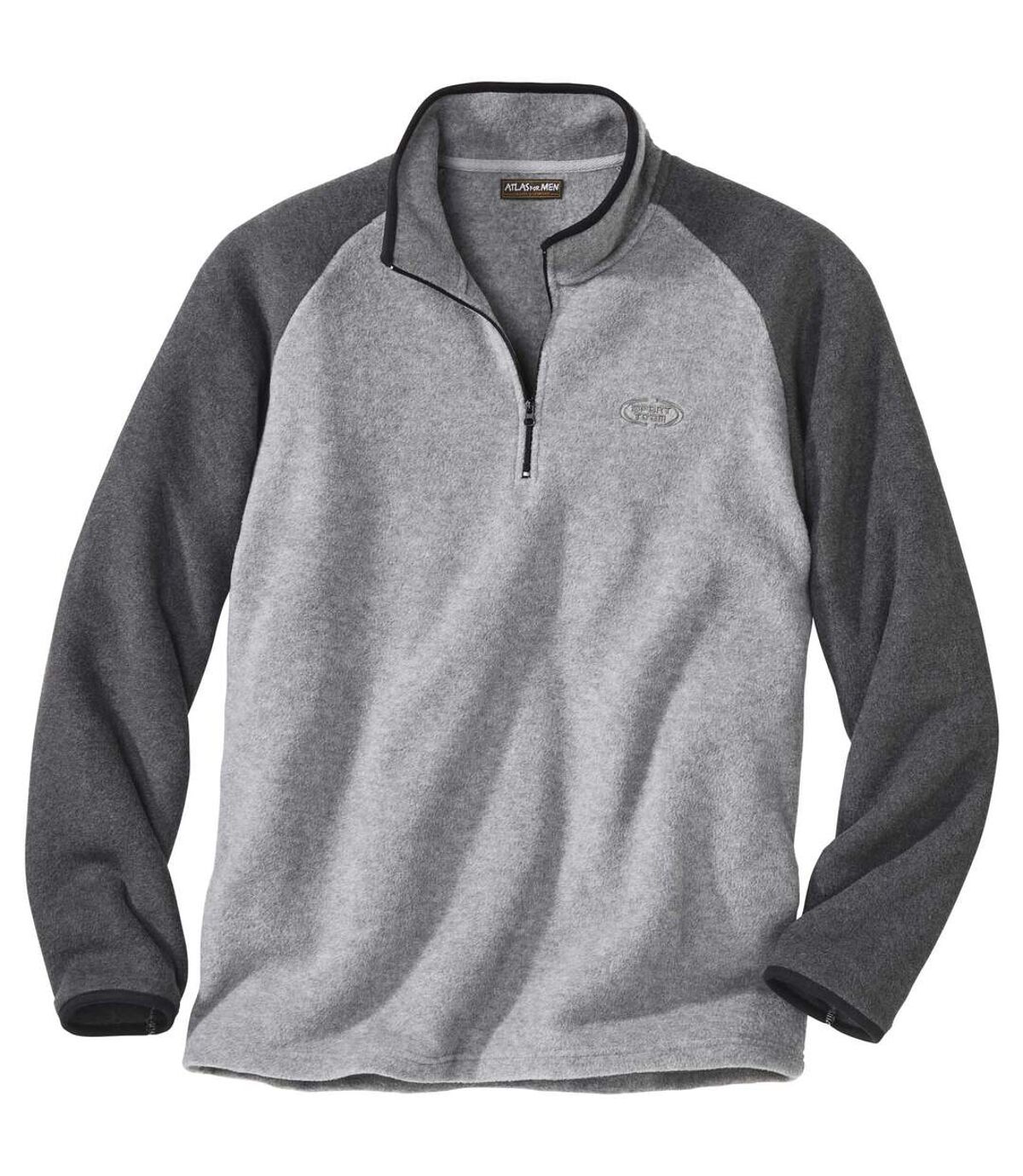 Men's Two-Tone Fleece Jumper - Mottled Gray | Atlas For Men