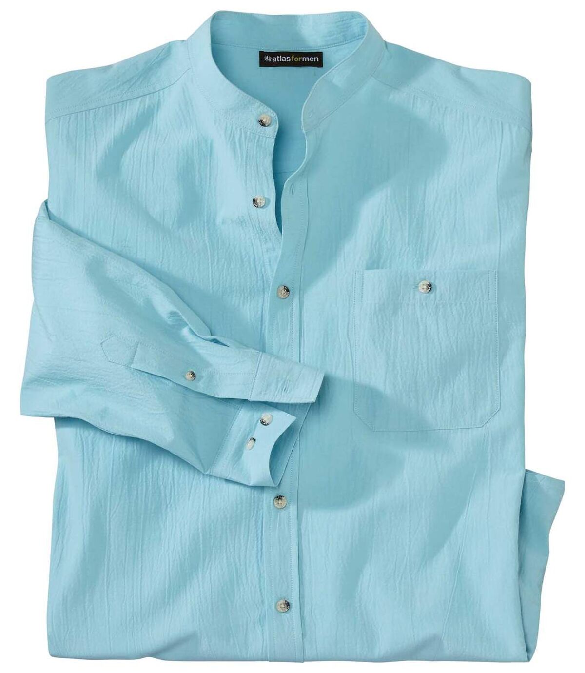 Men's Turquoise Crepe Shirt Atlas For Men