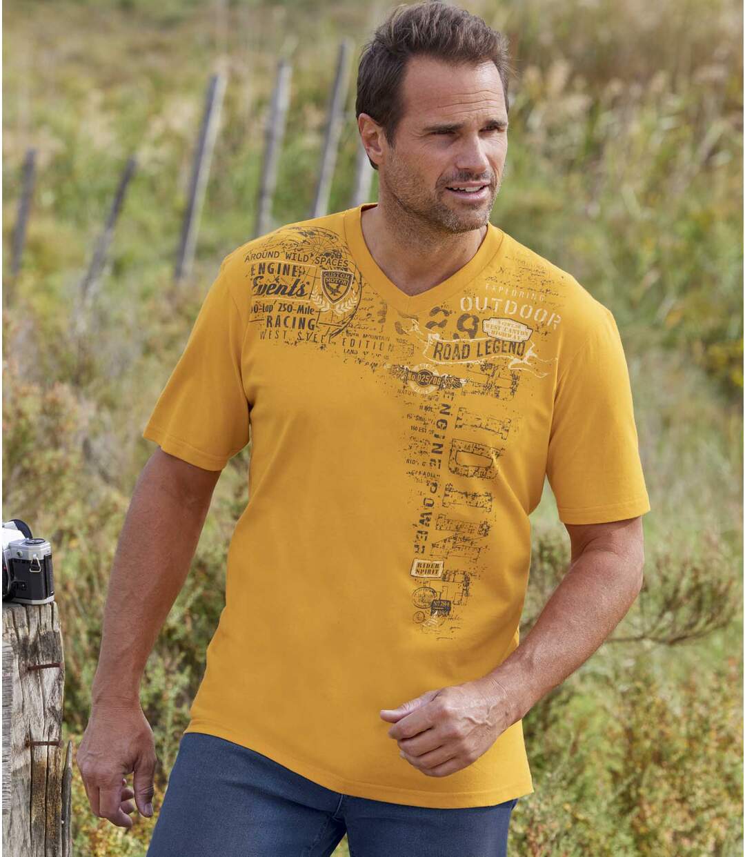 Sada 2 triček Road Legend s výstřihem do V Atlas For Men