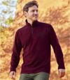 Men's Burgundy Half Zip Microfleece Sweater  Atlas For Men