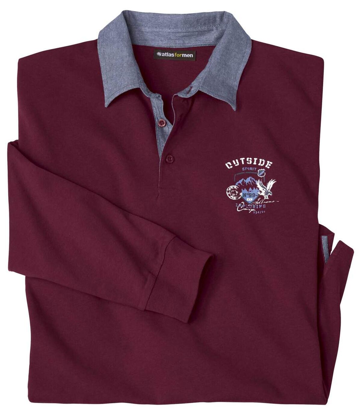 Polo Manches Longues Outside Détails Chambray  Atlas For Men