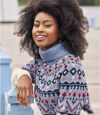 Women's Patterned Roll Neck Sweater Atlas For Men