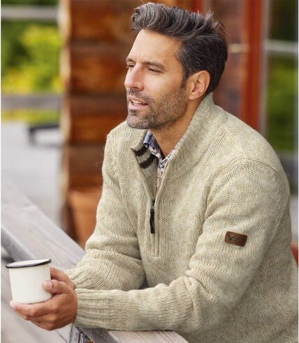 Pletený sveter so zapínaním na zips 
