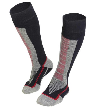 Men's Thermolite Ski Socks - Black Grey Red