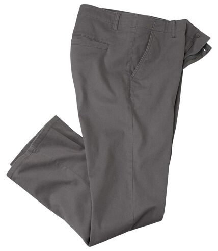 Pantalon chino en sergé extensible homme - gris