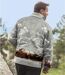 Men's Grey Fleece Jacket - Bear Print