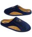 Men's Navy & Camel Fleece-Lined Slippers