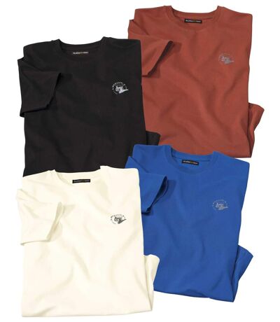 Pack of 4 Men's Arizona Eagles T-Shirts - Black Terracotta Ecru Blue
