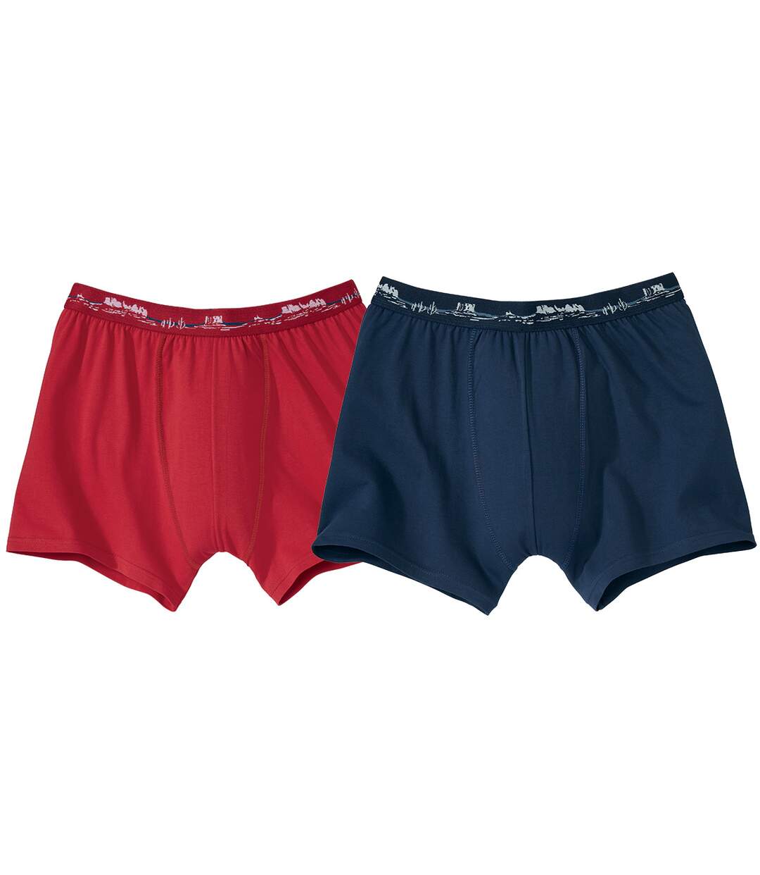 Pack of 2 Men's Comfort Boxer Shorts - Navy Red Atlas For Men