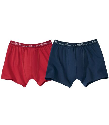 Pack of 2 Men's Navy Red Boxer Shorts 