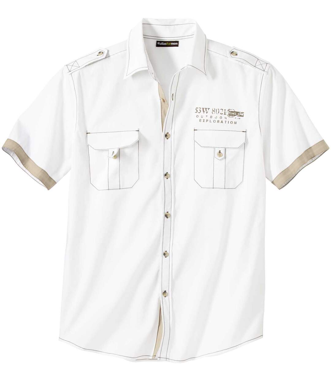 Bílá košile v leteckém stylu Atlas For Men