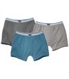 Pack of 3 Men's Stretch Boxer Shorts - Turquoise Gray Atlas For Men