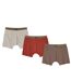 Pack of 3 Men's Comfort Stretch Boxers - Beige Orange Khaki-1