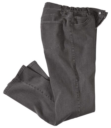 Men's Grey Semi-Elasticated Waist Jeans