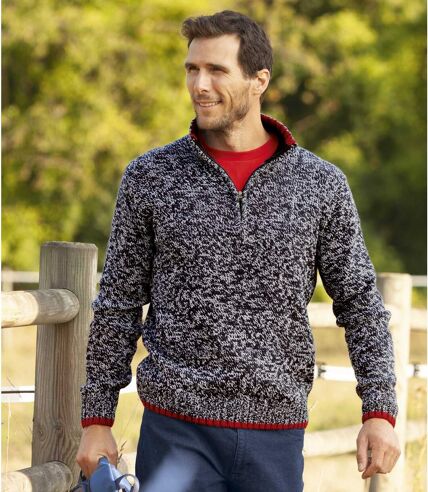 Men's Stylish Navy Knitted Sweater