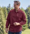 Men's Patterned Poplin Shirt - Burgundy Atlas For Men