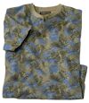Men's Camouflage T-Shirt with Tunisian Collar - Khaki Atlas For Men