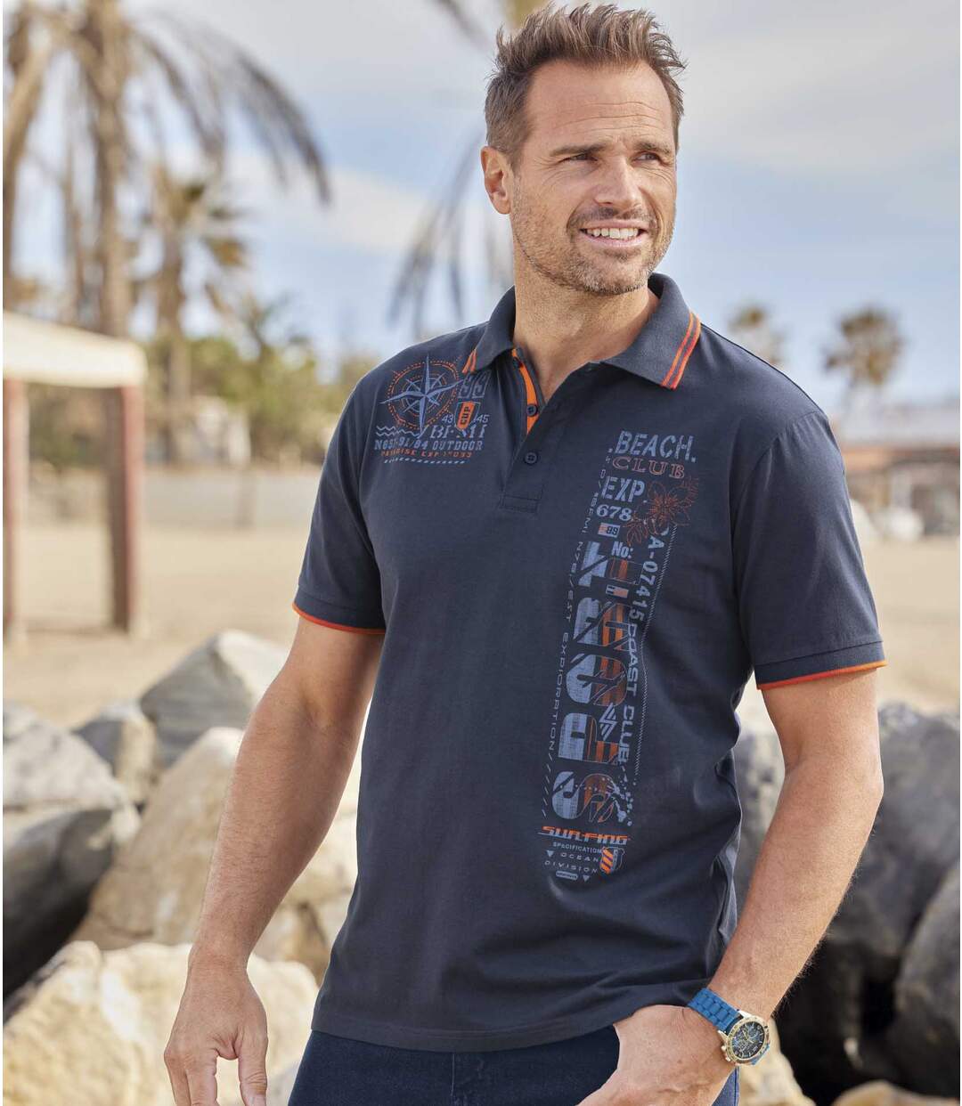 Men's Navy Short Sleeve Polo Shirt Atlas For Men