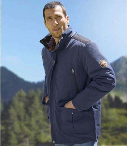 Men's Navy Multi-Pocket Parka Jacket
