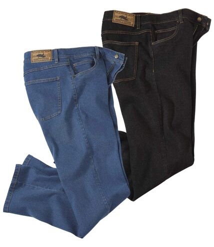 Paquet de 2 jeans extensibles homme - bleu noir 