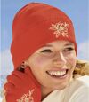 Women's Embroidered Fleece Hat - Orange  Atlas For Men