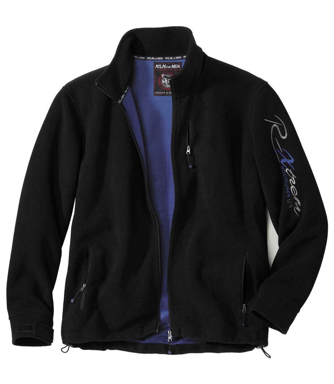 Men's Black Full Zip Fleece Jacket Atlas For Men
