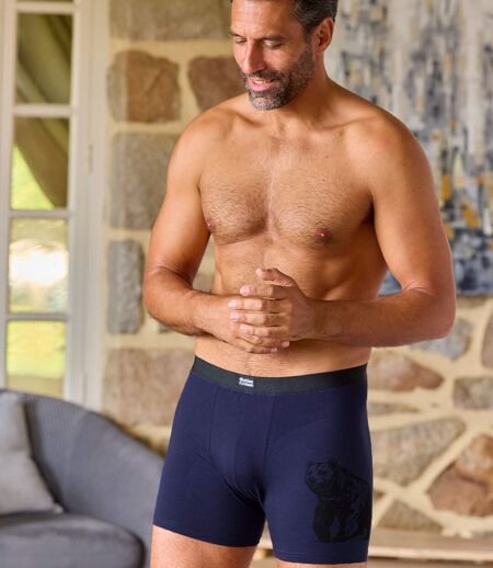 Pack of 3 Men's Comfort Boxer Shorts - Blue Navy Turquoise