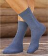 Pack of 4 Pairs of Men's Patterned Socks - Mottled Gray Black Blue Atlas For Men