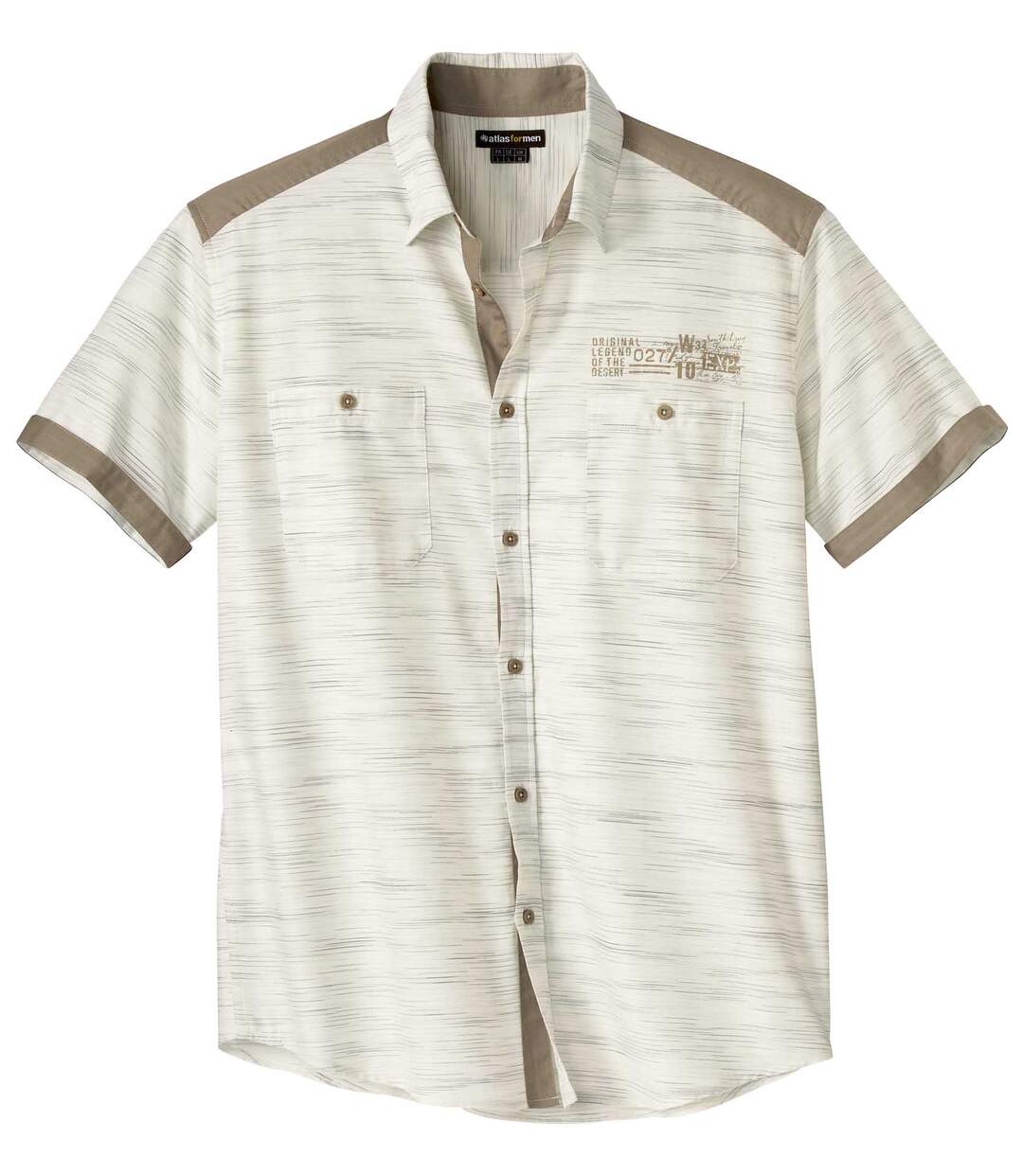 Men's Beige Slub Poplin Shirt 