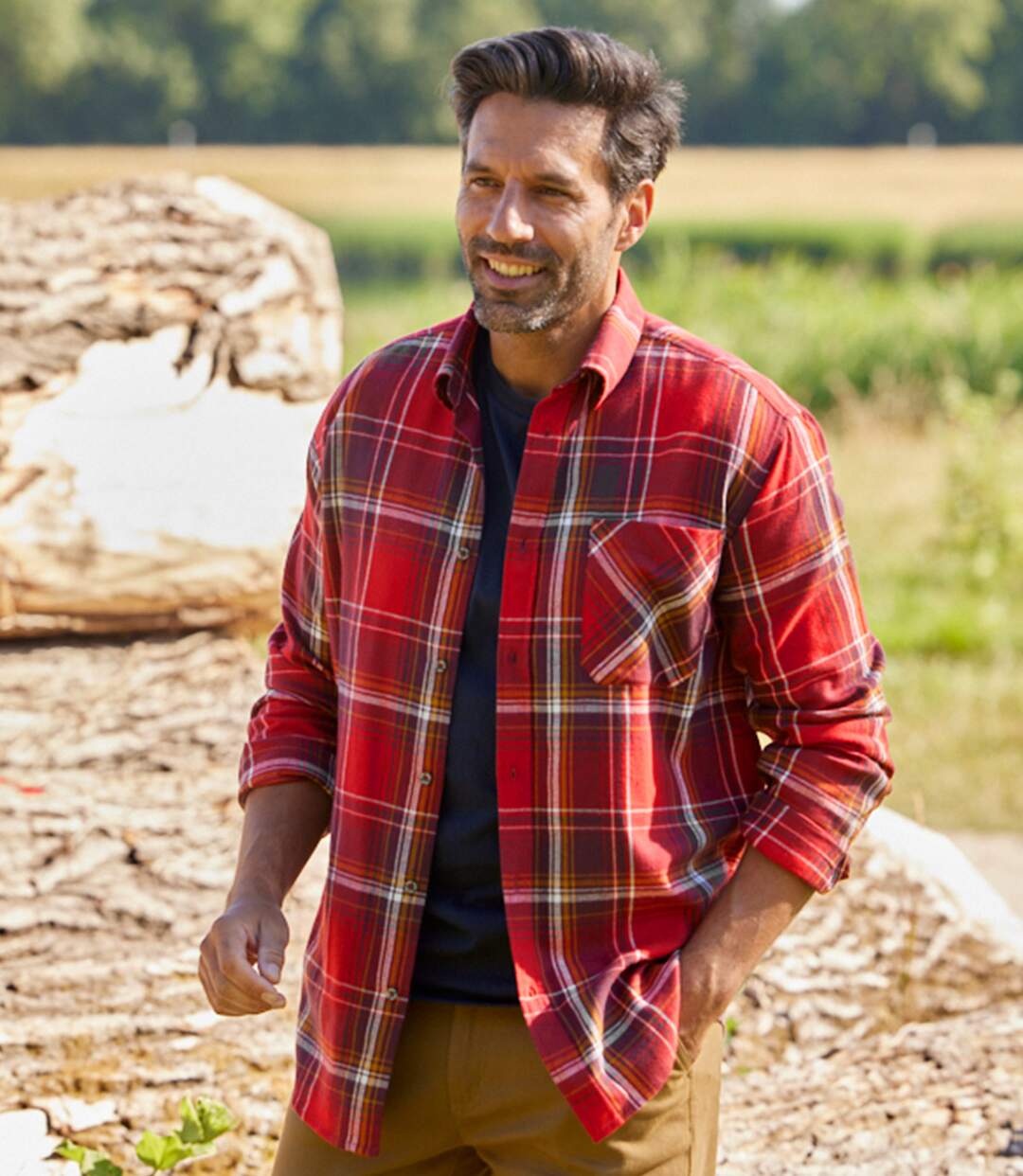 Men's Red Checked Flannel Shirt  Atlas For Men