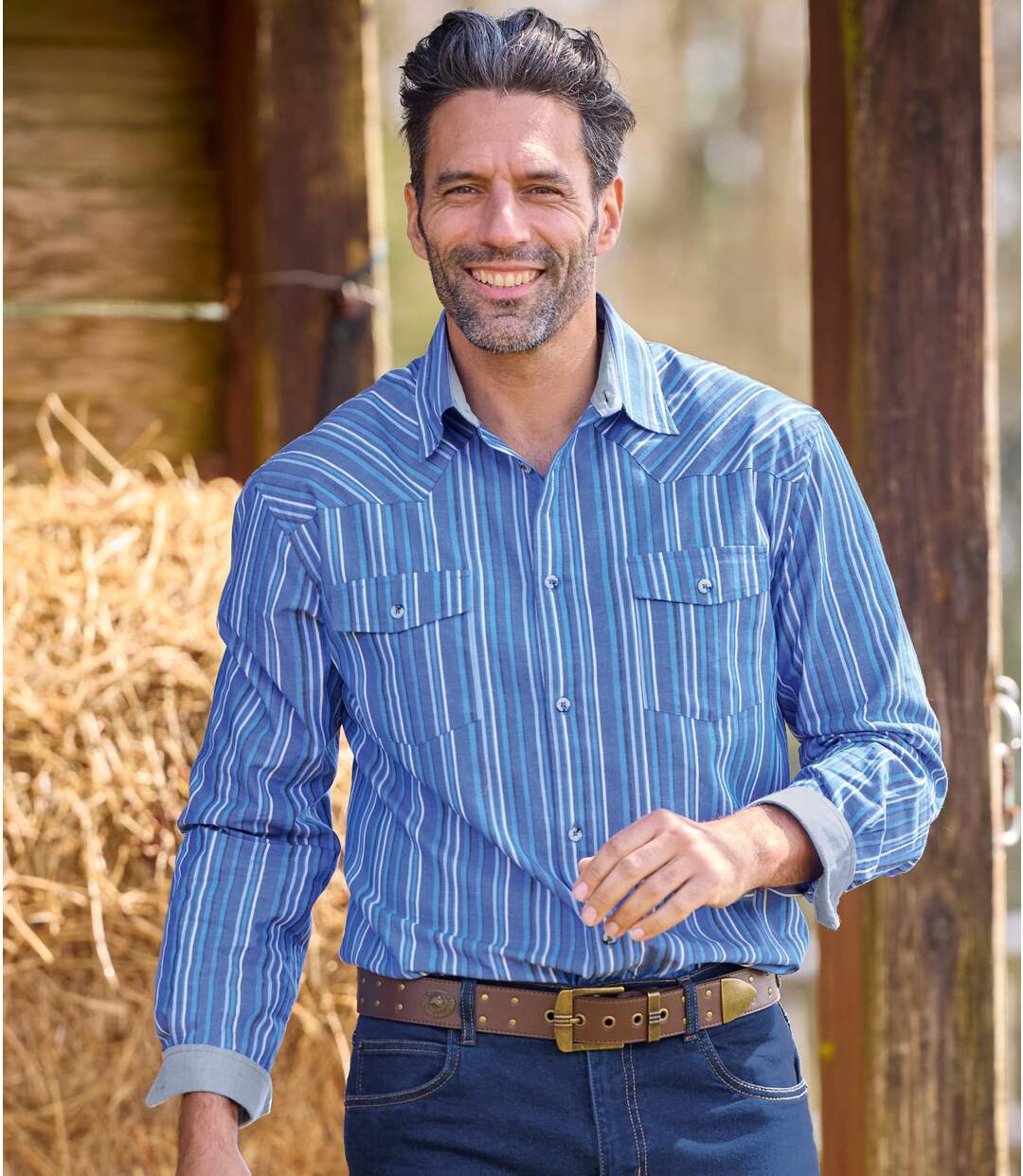 Men's Blue Wyoming Striped Shirt