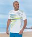 Pack of 3 Men's Sporty T-Shirts - Blue White and Lime Green