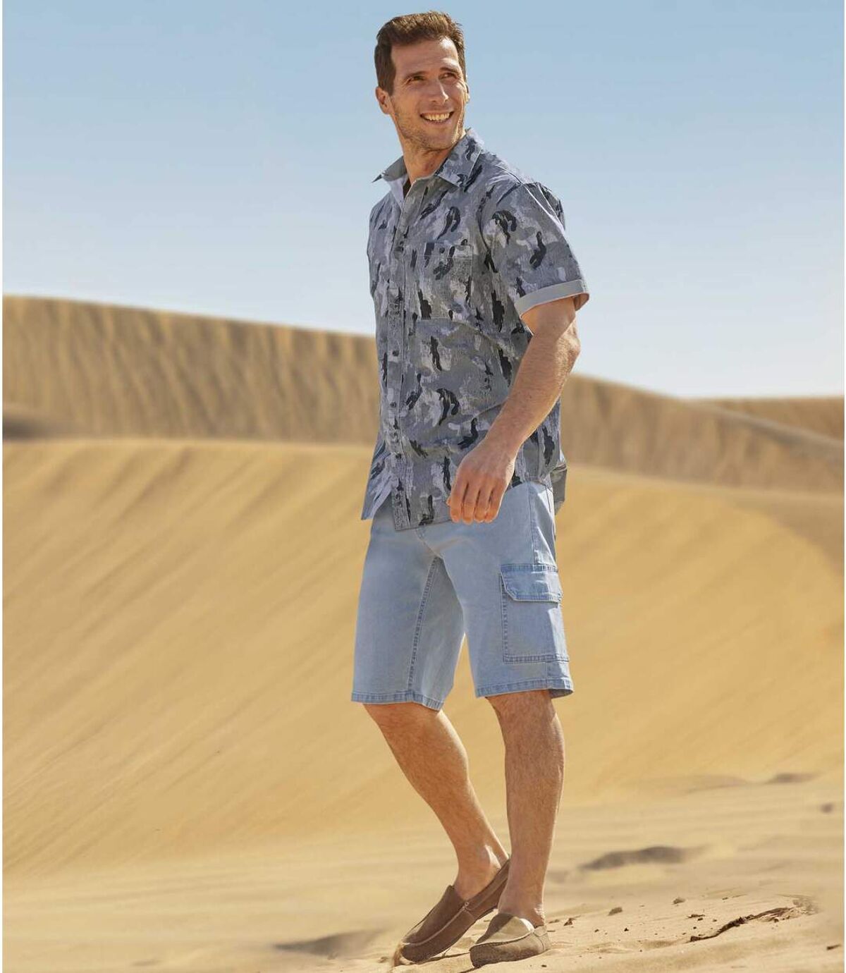 Cargo-Bermuda aus Stretch-Denim Atlas For Men