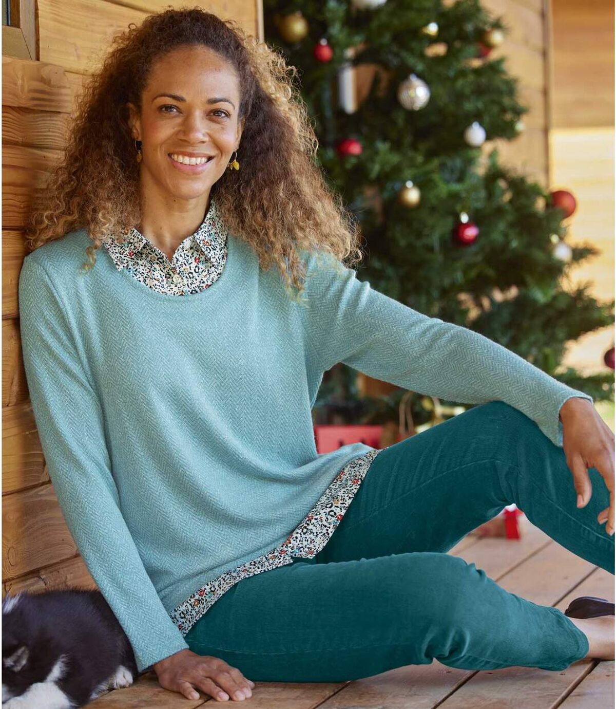 Dünner 2-in-1-Pullover mit Hemdeinsätzen Atlas For Men