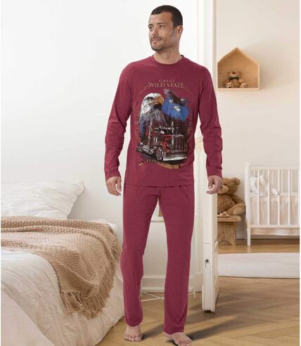 Men's Burgundy Jersey Pyjamas