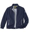 Men's Navy Fleece-Lined Microfiber Jacket - Full Zip - Water-Repellent Atlas For Men