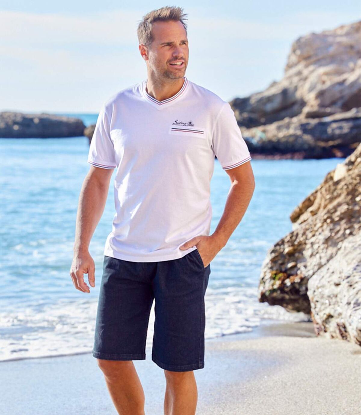 Set van 2 T-shirts met V-hals Palma  Atlas For Men