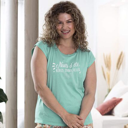T-shirt de pyjama menthe